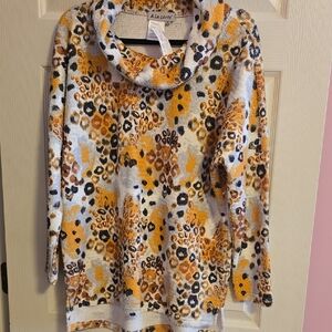 A La Carte Women's Leopard Print Tunic - Orange and White
